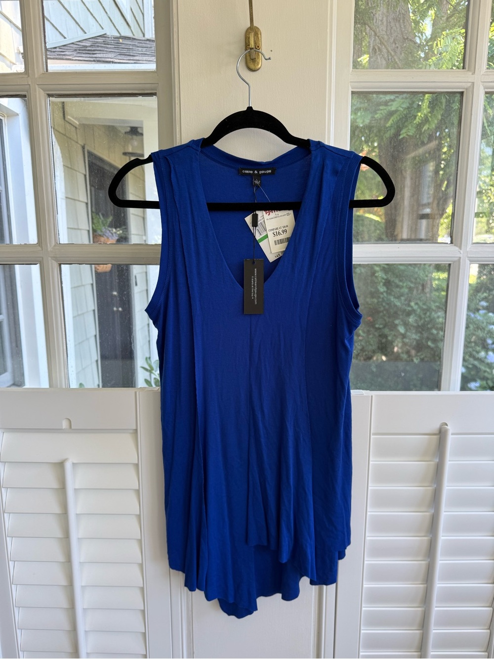 Cable & Gauge Royal Blue V-Neck Sleeveless Tank